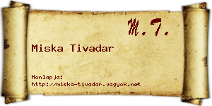 Miska Tivadar névjegykártya